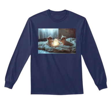 Cute Puppies Playing with Ghost Classic Long Sleeve Tee