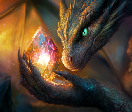 Dragon with Glowing Jewel Design