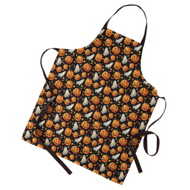 Jack-o-Lanterns and Ghosts with Halloween Candy Pattern Apron