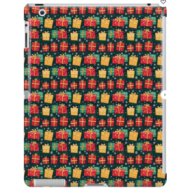 Christmas Presents on Green with Snowflakes Pattern iPad Case