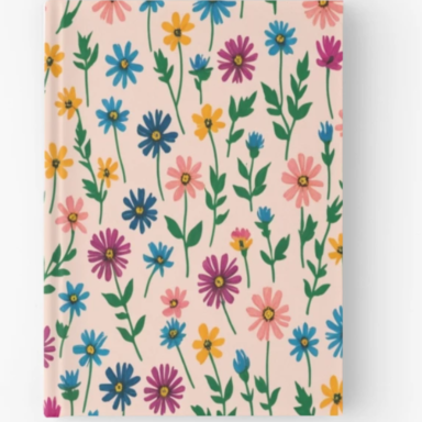 a floral hardback journal