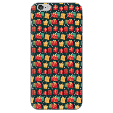 Christmas Presents on Green with Snowflakes Pattern iPhone Skin